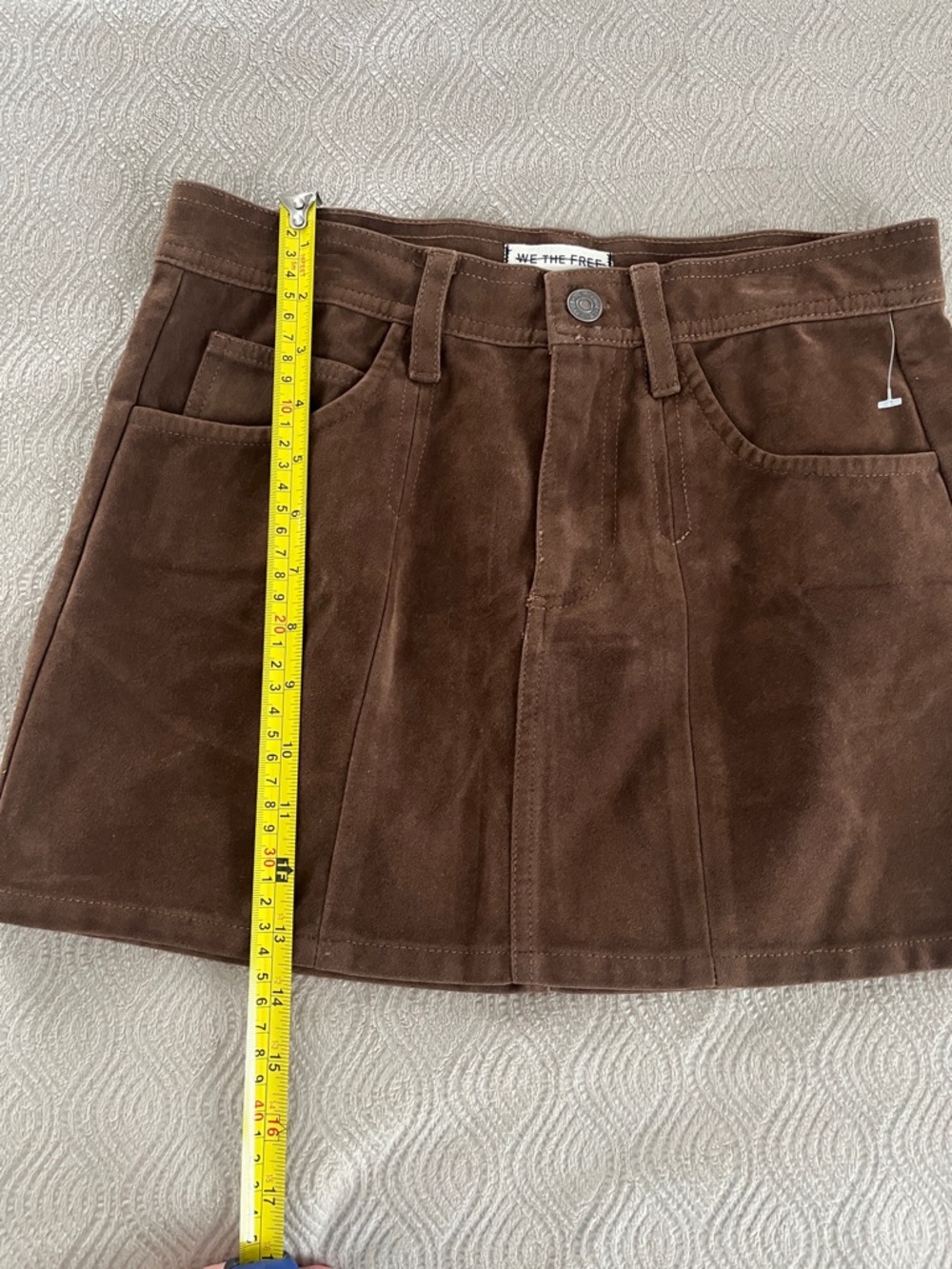 Free People Light Side brown vegan suede mini skirt size 2 - Picture 9 of 13